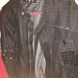 Ring of Fire embroidered denim jacket